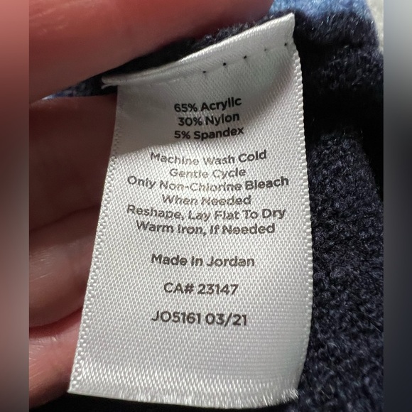 TALBOTS Blue/Gray Color Block Cardigan Sweater Size XL Petite Classic Minimalist - Picture 7 of 7